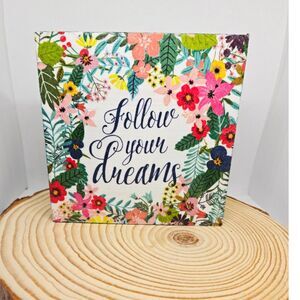 Handmade Tiered Tray Farmhouse Decor Follow Your Dreams Decoupage Mini Wood Sign
